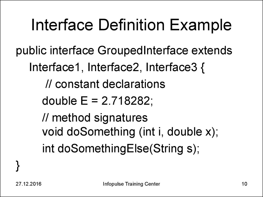 Interface Definition Example