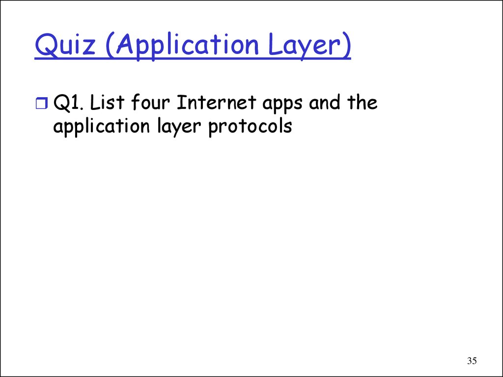 Quiz (Application Layer)