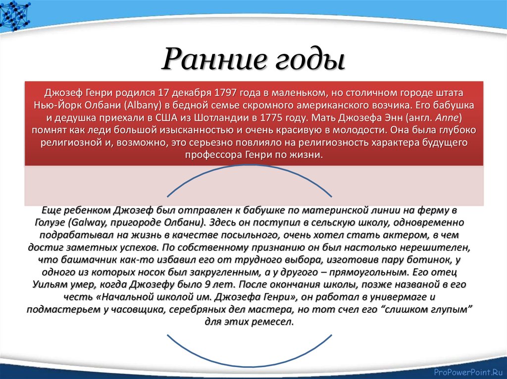 Ранние годы