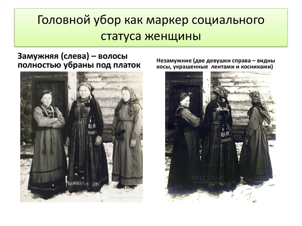 Головной убор как маркер социального статуса женщины