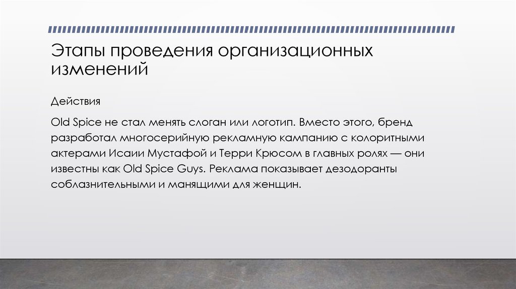 Этапы проведения организационных изменений