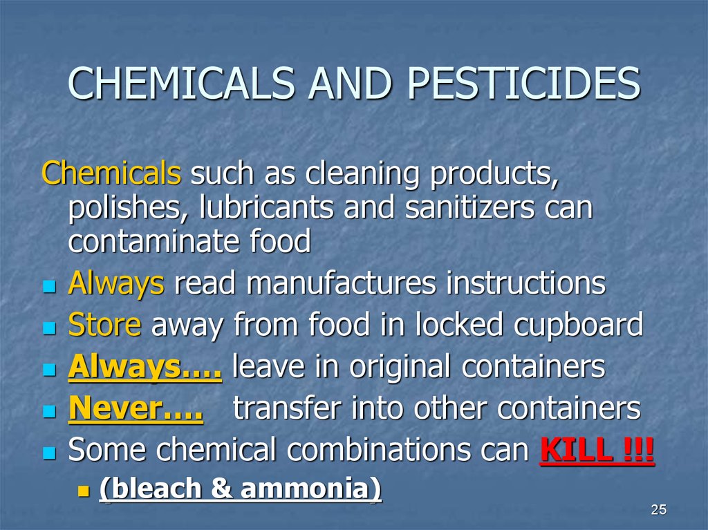 CHEMICALS AND PESTICIDES