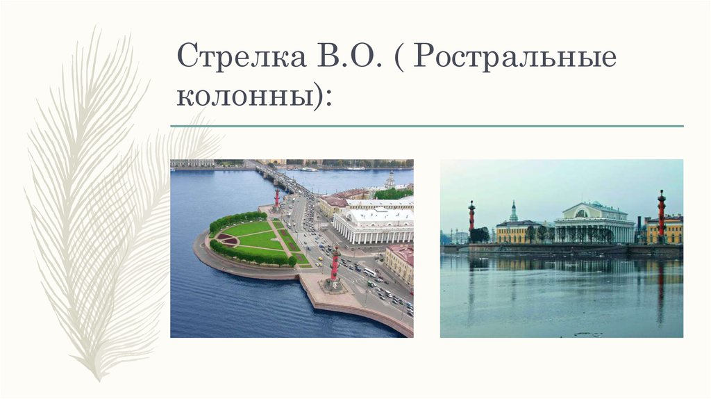 Стрелка В.О. ( Ростральные колонны):