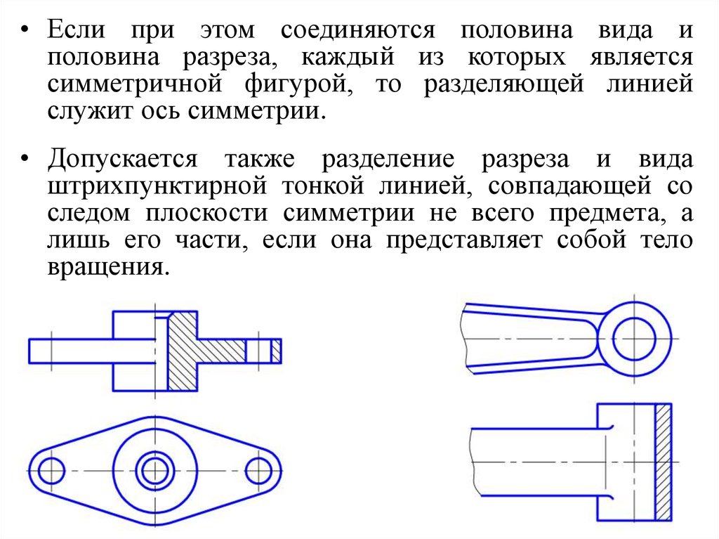 Линия симметрии на чертеже гост