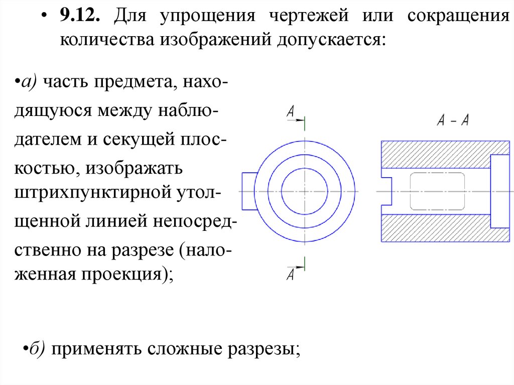 Упрощения на чертеже