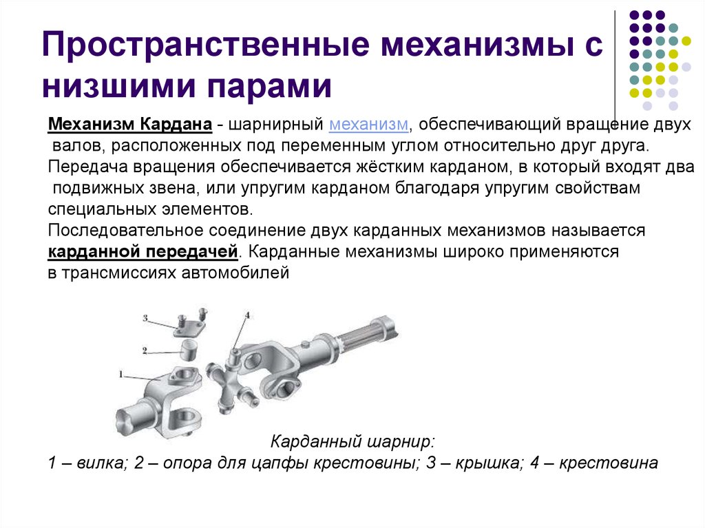 Является механизмом. Пространственный механизм. Пространственные механизмы с низшими парами. Пространственные механизмы с низшими парами. Кардан. Механизм передачи вращения.