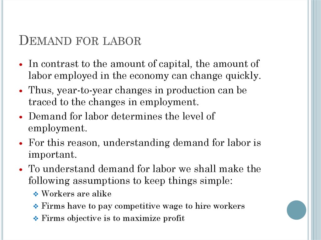Demand for labor