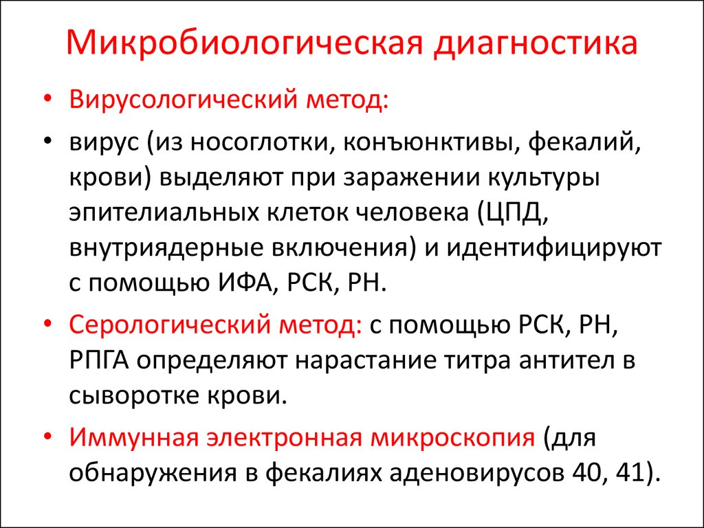 Методы микробиологической диагностики вирусных инфекций презентация