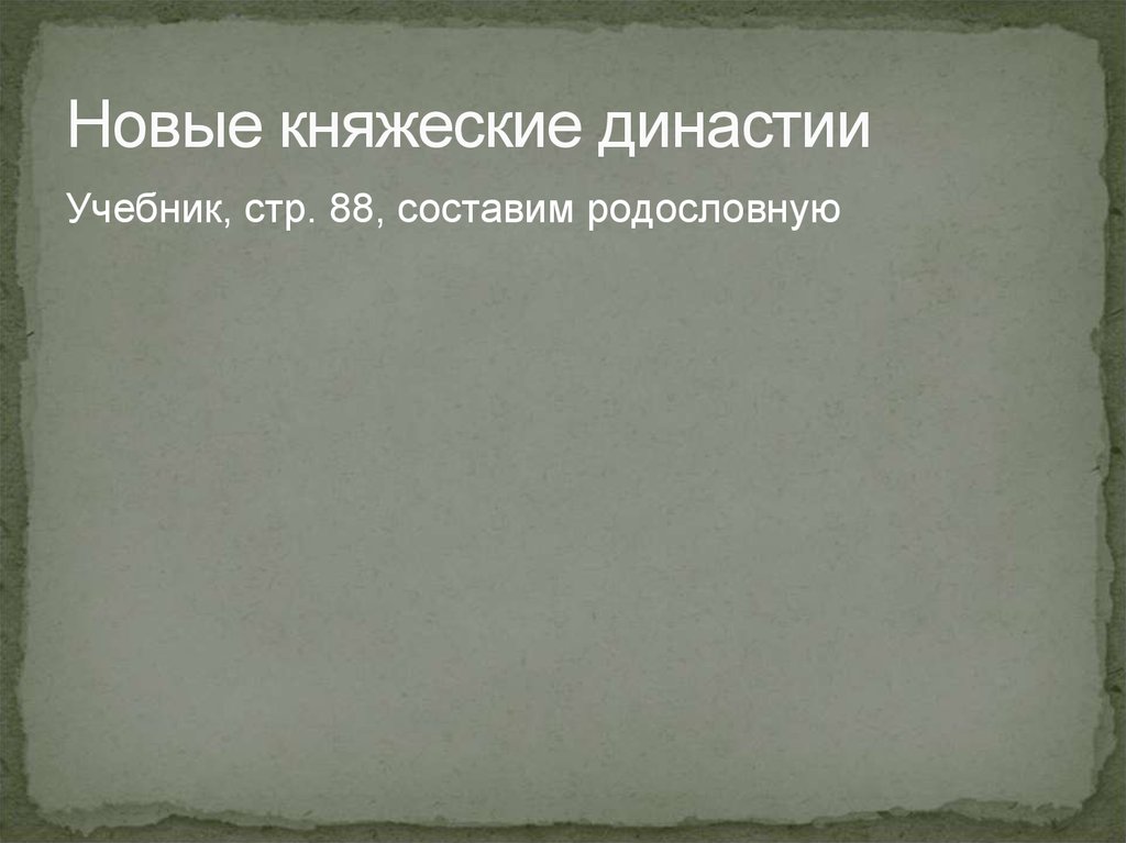 Новые княжеские династии