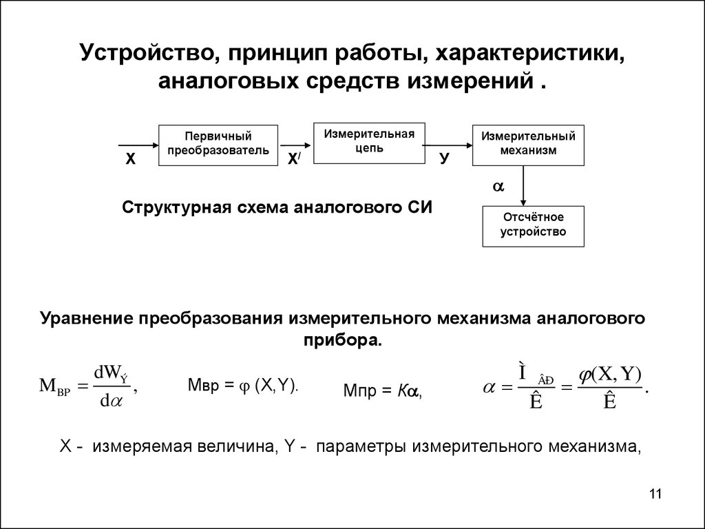 Схема аналогового прибора