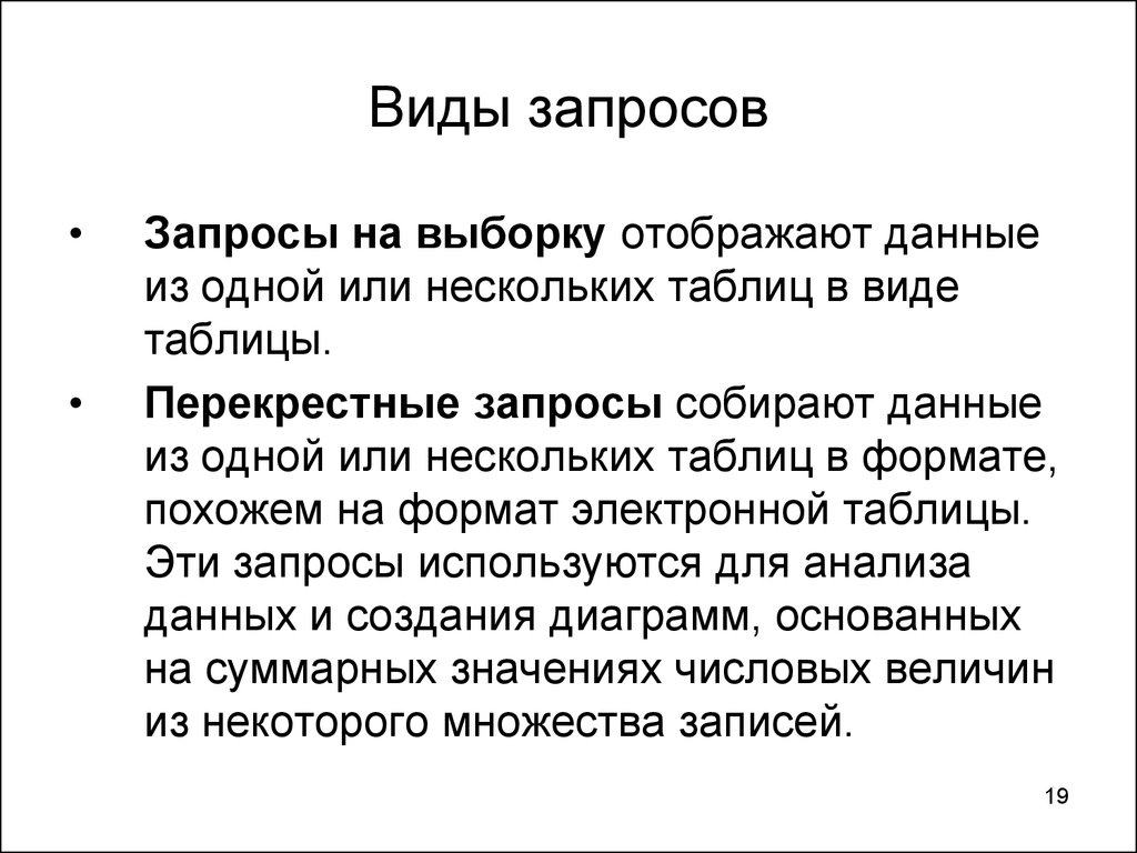 Виды запросов