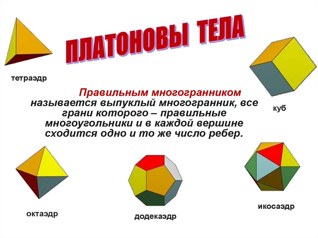 Правильные многогранники тетраэдр