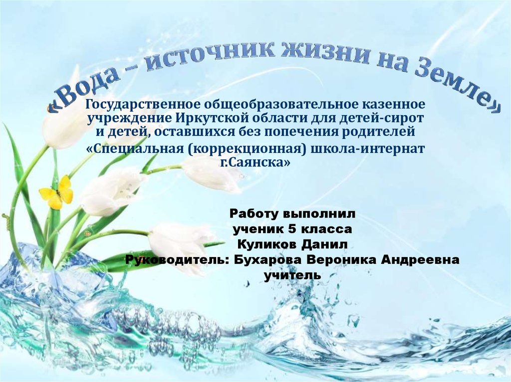 «Вода – источник жизни на Земле»