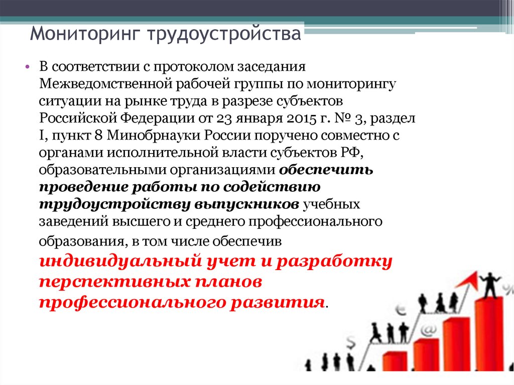 Протоколы заседаний межведомственной рабочей группы. Мониторинг трудоустройства. Мониторинг ситуации на рынке труда. Мониторинг трудоустройства презентация. В соответствии с протоколом заседания.