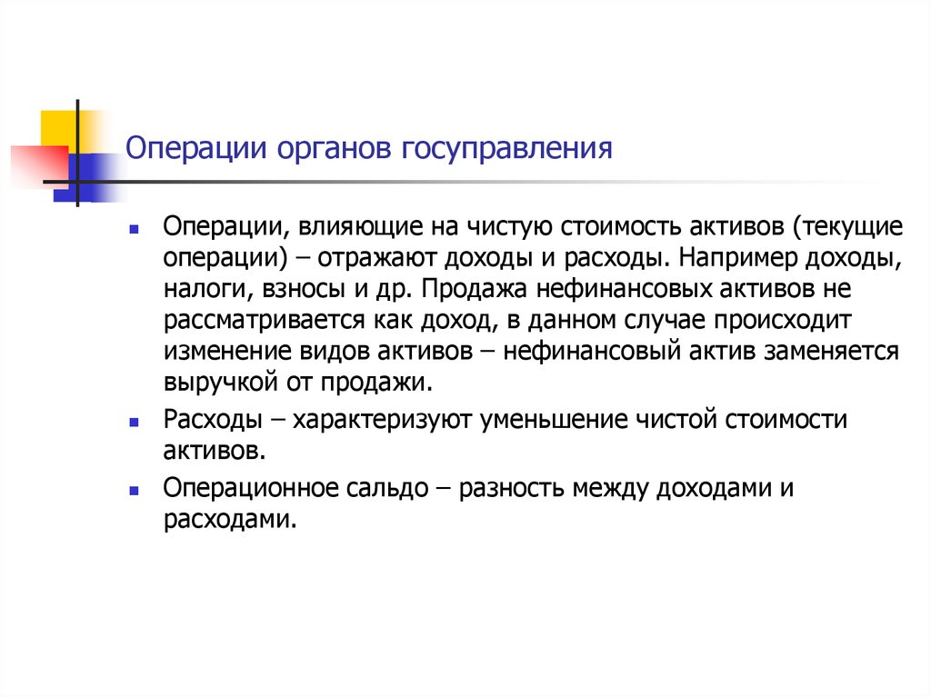 Операции органов госуправления