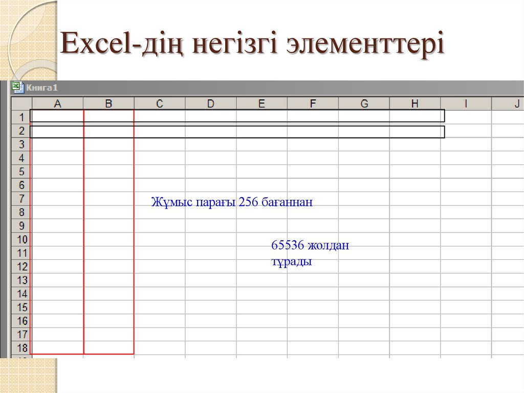 Excel-дің негізгі элементтері
