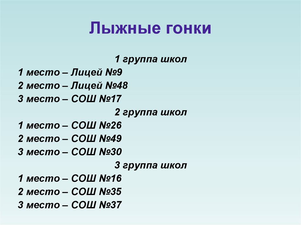 Лыжные гонки