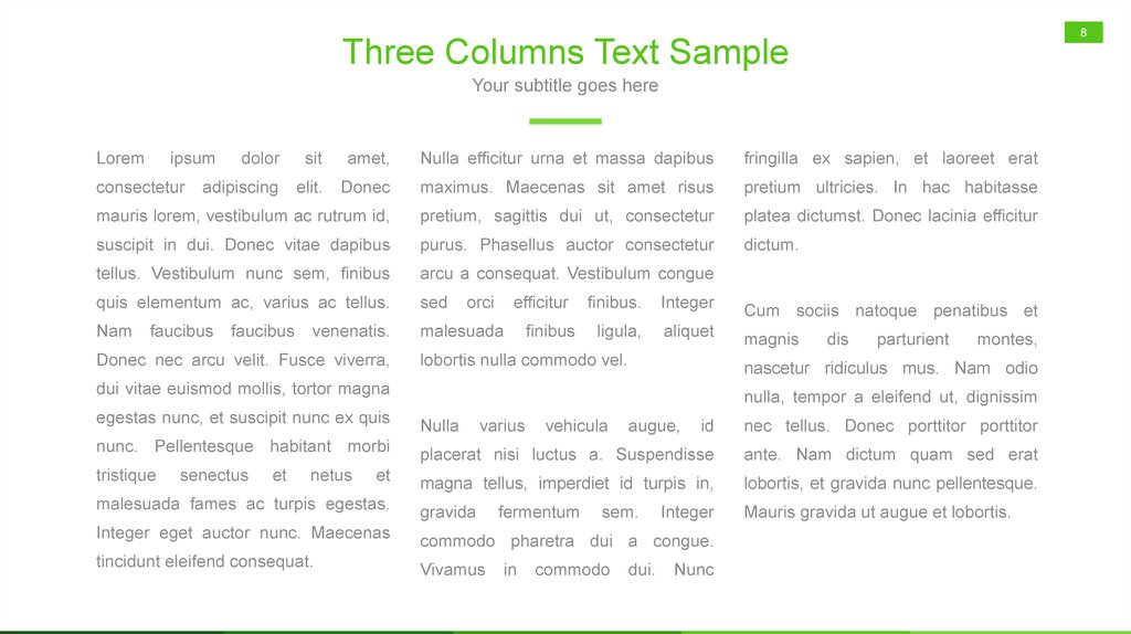 Three Columns Text Sample