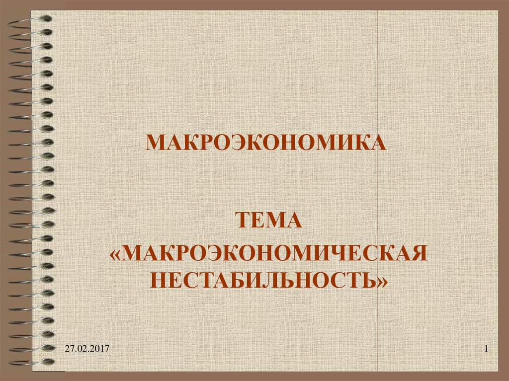 Макроэкономическая нестабильность презентация