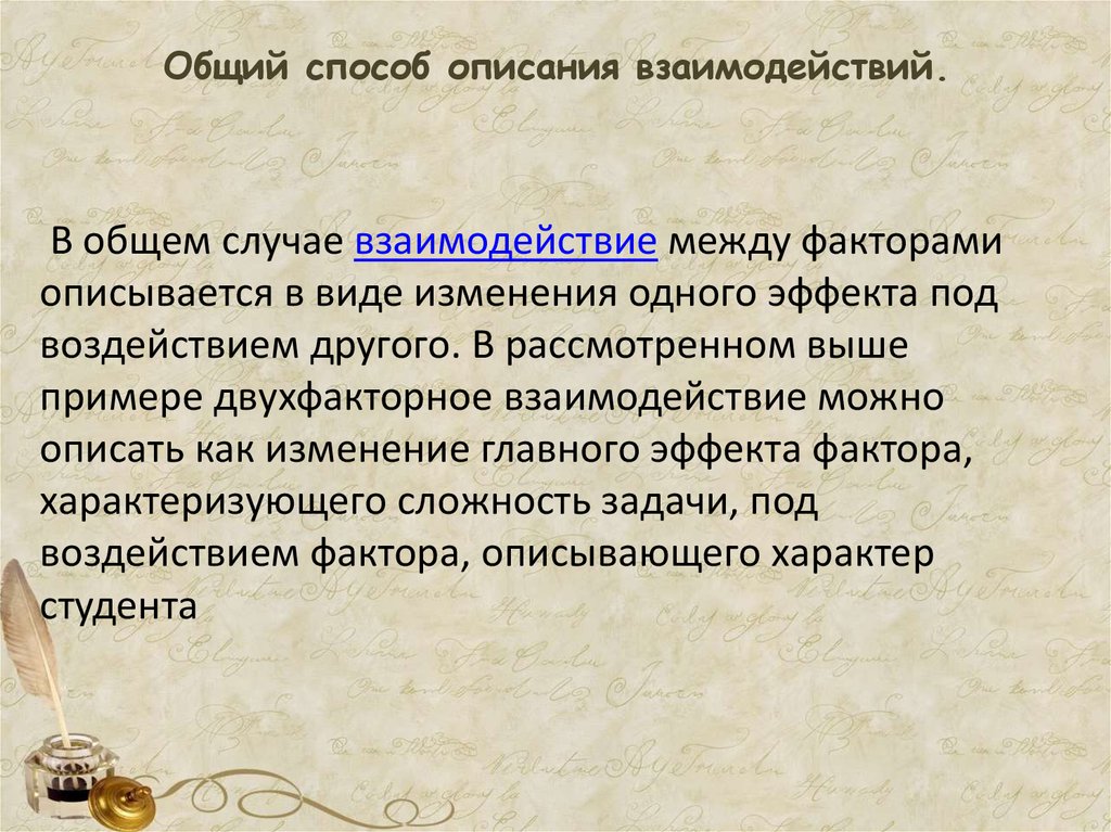 Описание взаимодействия