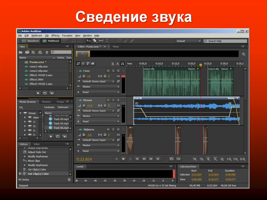 Звуковое обучение. Сведение звука. Программы обработки звука. Звуки для монтажа. Громкость в сведении это.