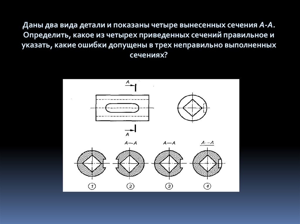 Найти правильное сечение