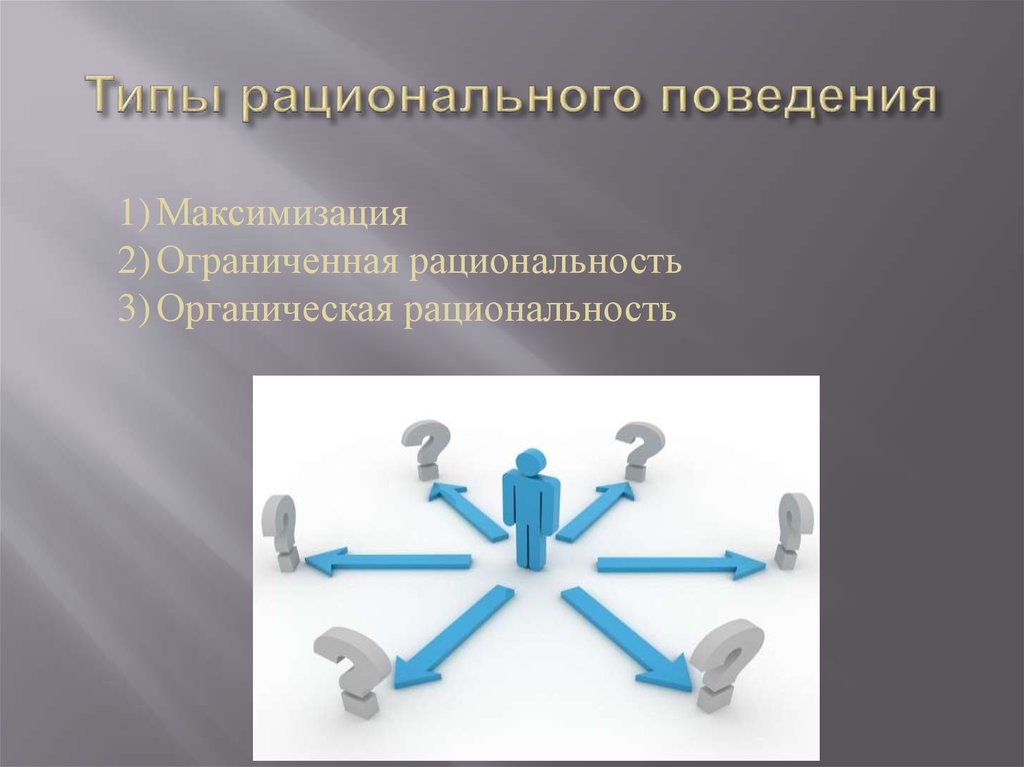 3 типа поведения. Типы рационального поведения. Виды рациональности. Концепция рационального поведения. Концепция органической рациональности.