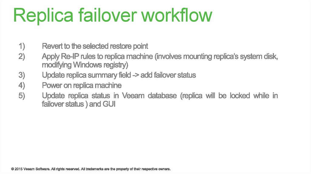 Replica failover workflow