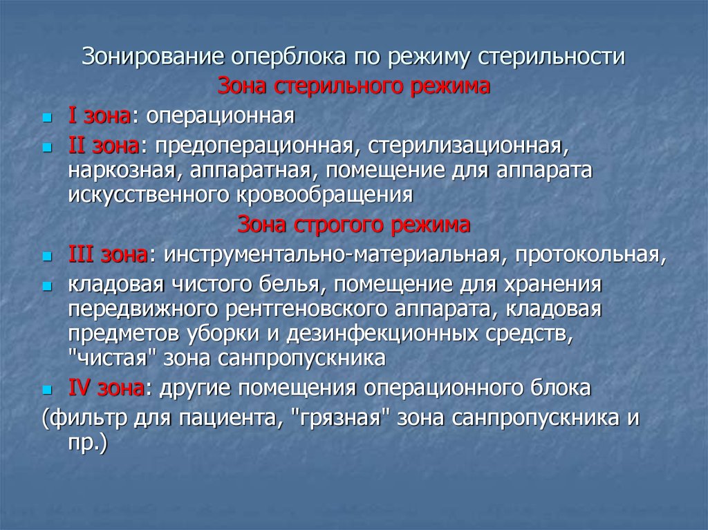 Структура проект операционного блока лечебного учреждения