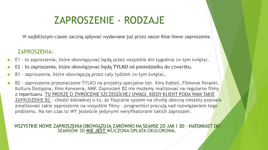 ZAPROSZENIE - RODZAJE