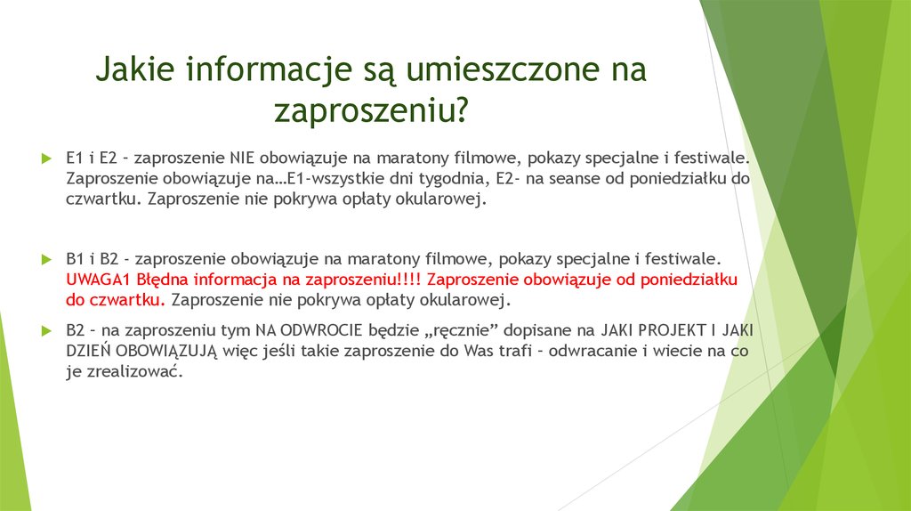 Jakie informacje są umieszczone na zaproszeniu?