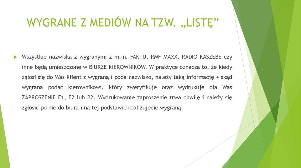 WYGRANE Z MEDIÓW NA TZW. „LISTĘ”