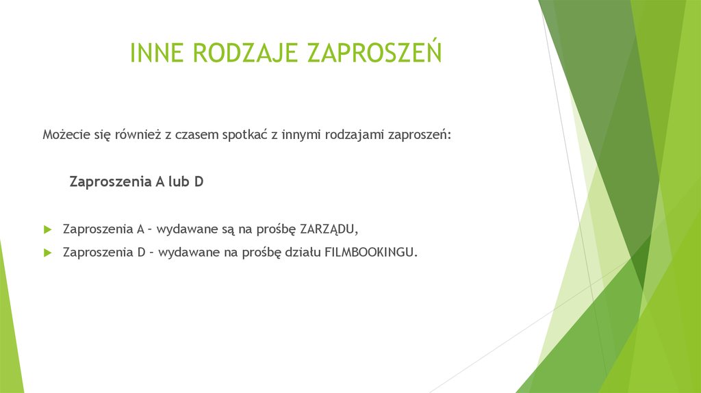 INNE RODZAJE ZAPROSZEŃ