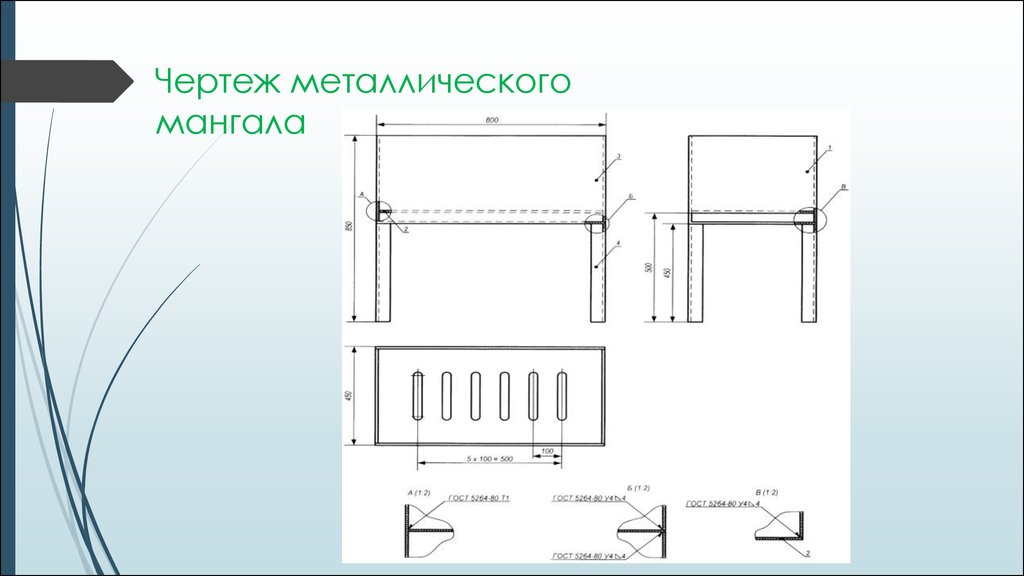 Схема вертикального мангала