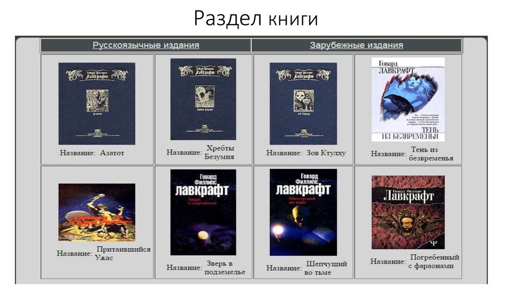 Раздел книги