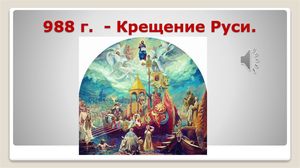 988 г. - Крещение Руси.