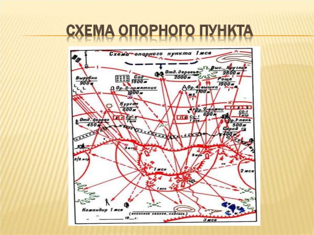 Схема ротного опорного пункта мотострелковой роты