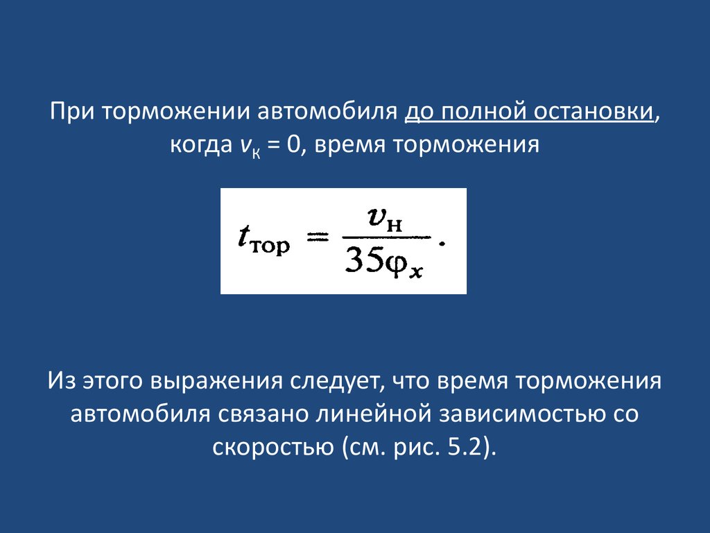 Интенсивность торможения