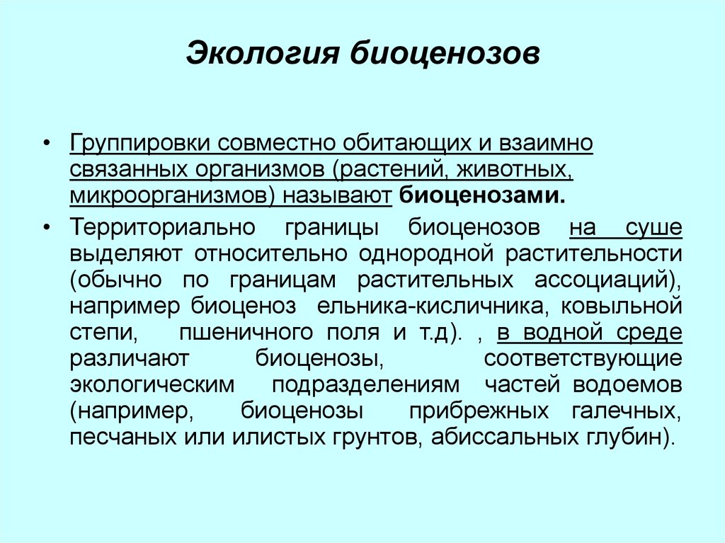 Направление современной экологии