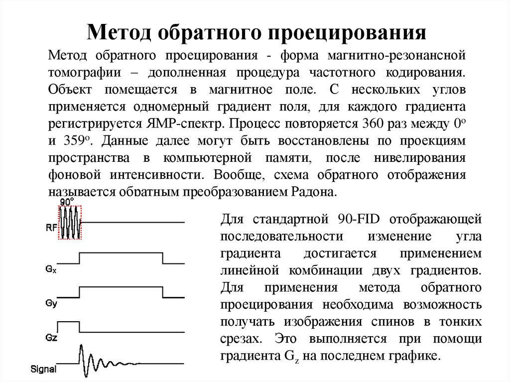 Обратный алгоритм. Суть метода обратно проецирование. Суть метода обратного проецирования. Частотное кодирование мрт. Метод инверсного кодирования.