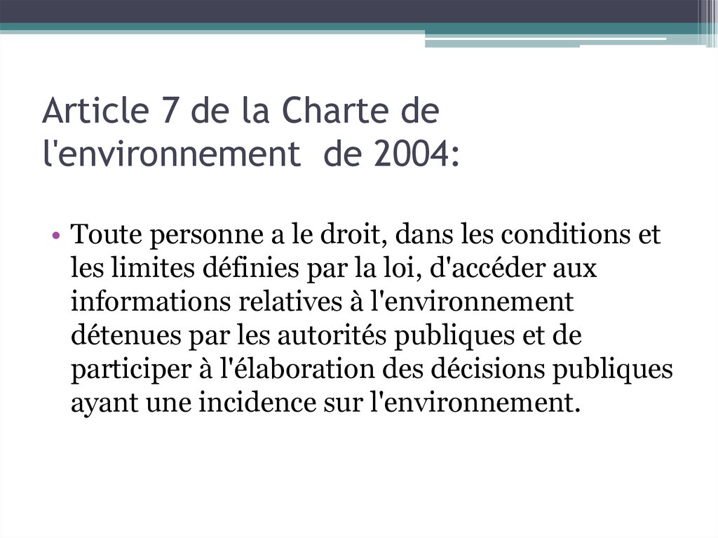 Charte De L Environnement 2004