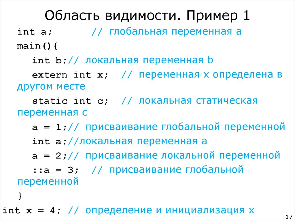 Javascript область видимости переменных