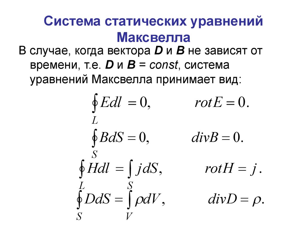 Согласно теории электромагнитного поля максвелла