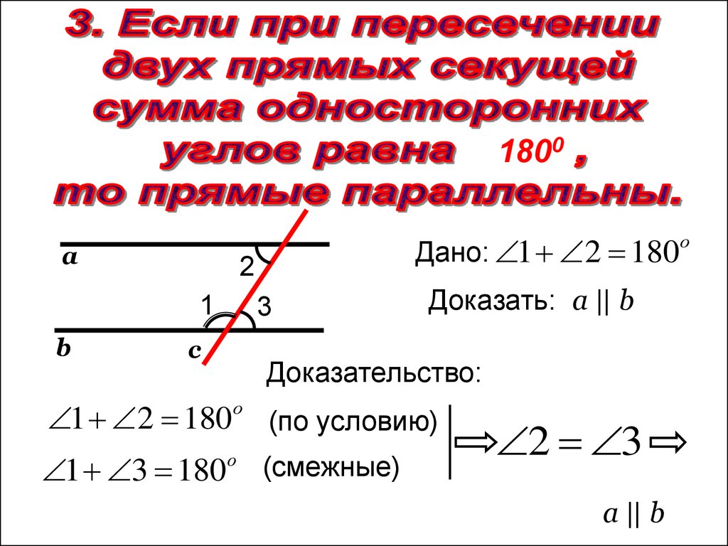 Доказать первый признак параллельности прямых. Признаки параллельности прямых доказательство 3 теоремы. Признаки параллельности прямых 7 класс доказательство теорем. Теорема 2 признак параллельности прямых. Доказательство теоремы параллельности прямых 7 класс 1 признак.