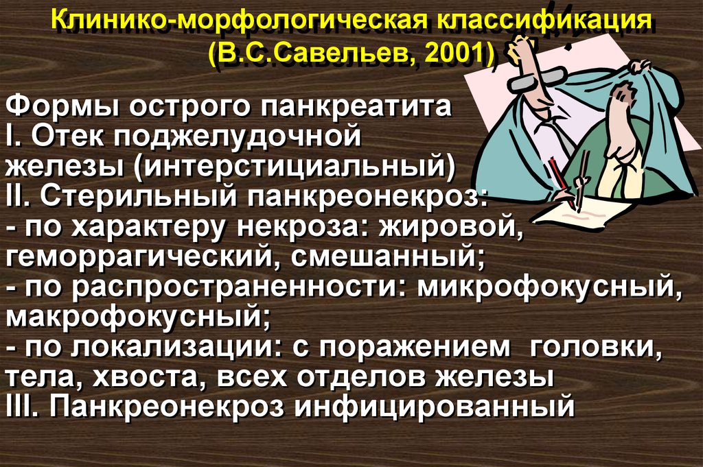Клинико-морфологическая классификация (В.С.Савельев, 2001)