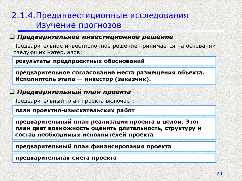 Предварительный план проекта