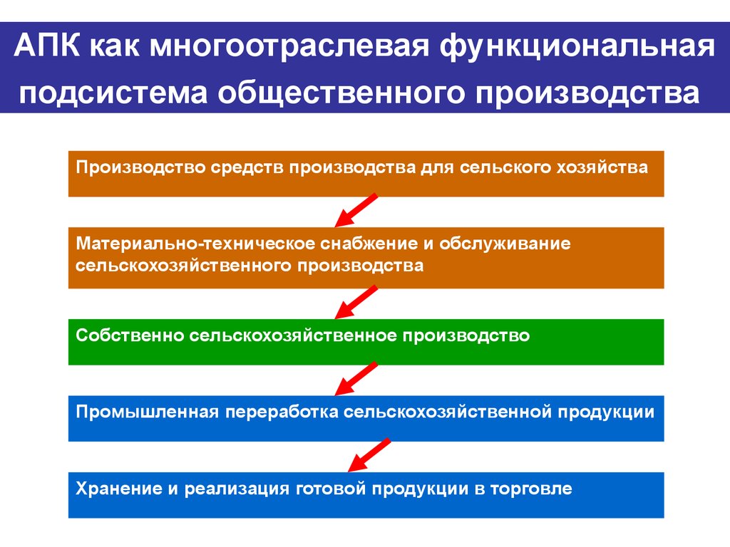АПК как многоотраслевая функциональная подсистема общественного производства