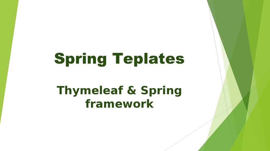 Spring teplates. Thymeleaf \u0026 spring 