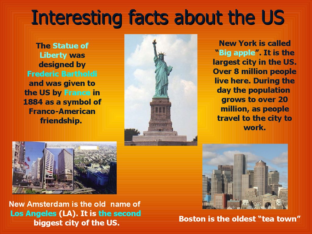 Interesting places перевод. Interesting facts about USA. Нью Йорк топик по английскому.