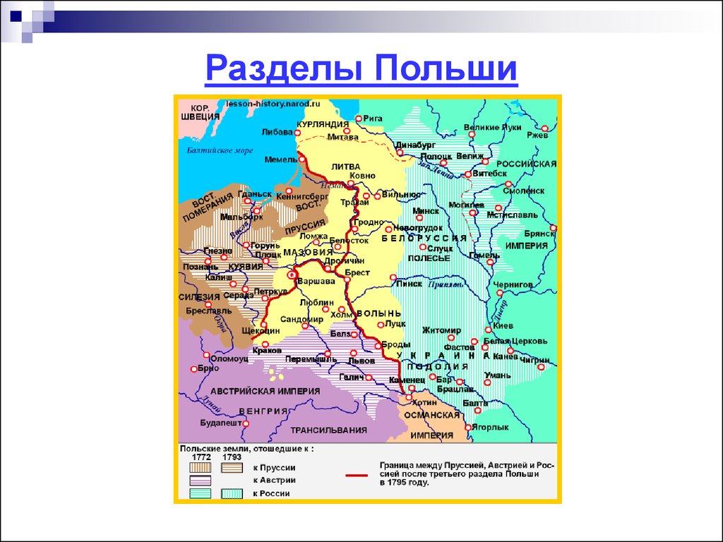 Разделы польши 8 класс. Третий раздел Польши карта. Карта раздела Польши в 18 веке.